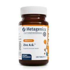 Metagenics Zinc A.G. imagen frontal del envase mostrando marca y cantidad
