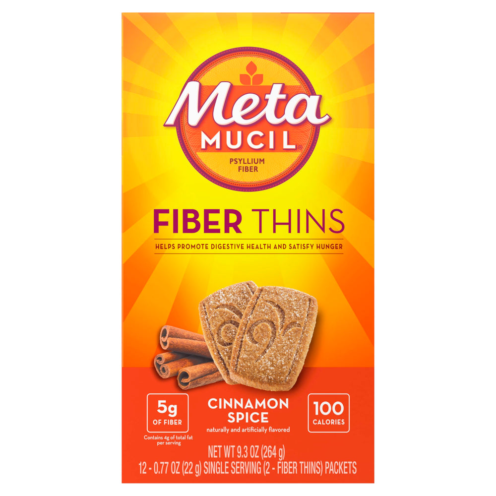 Metamucil en mesa de desayuno canela integración en rutina diaria