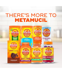 Comparación Metamucil con fruta para visualizar cantidad de fibra equivalente
