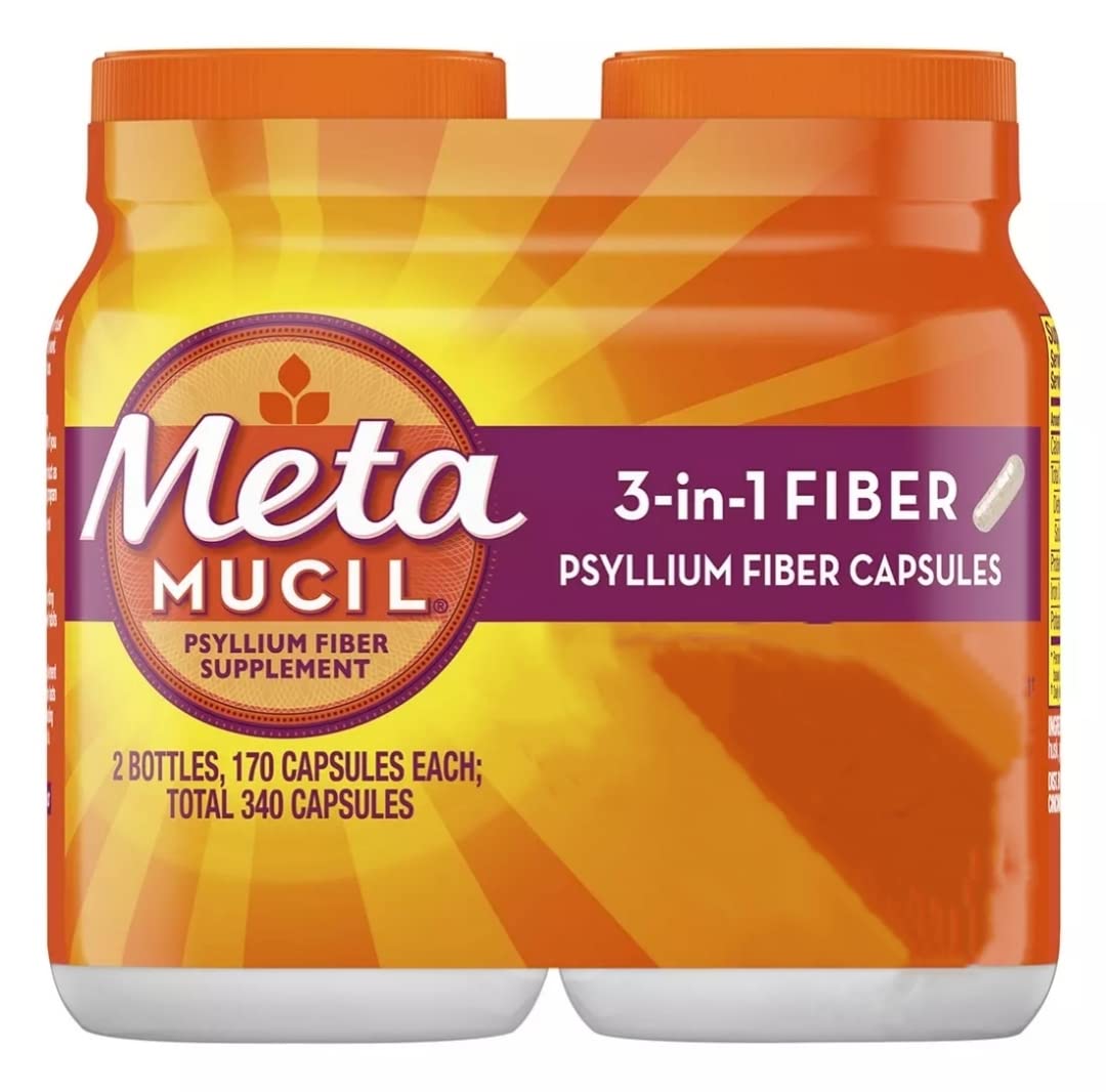 Metamucil frente del envase mostrando diseño y cantidad útil para planificación