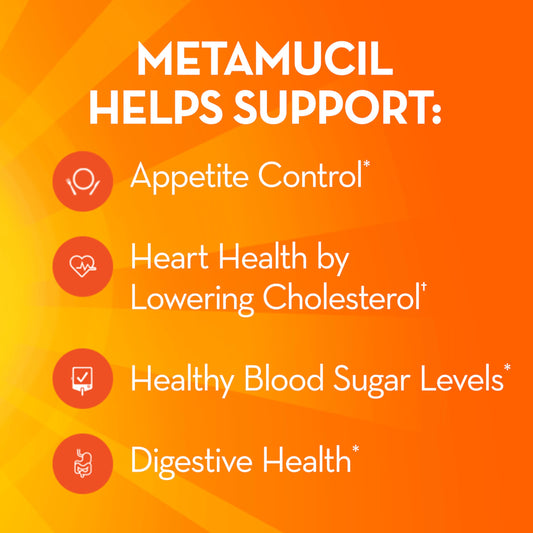Metamucil textura del polvo de psyllium, fácil de mezclar y sin azúcar