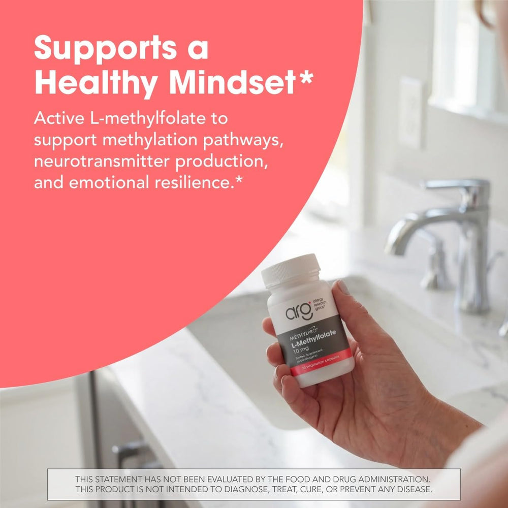MethylPro etiqueta detallada con información de L‑methylfolate y pureza