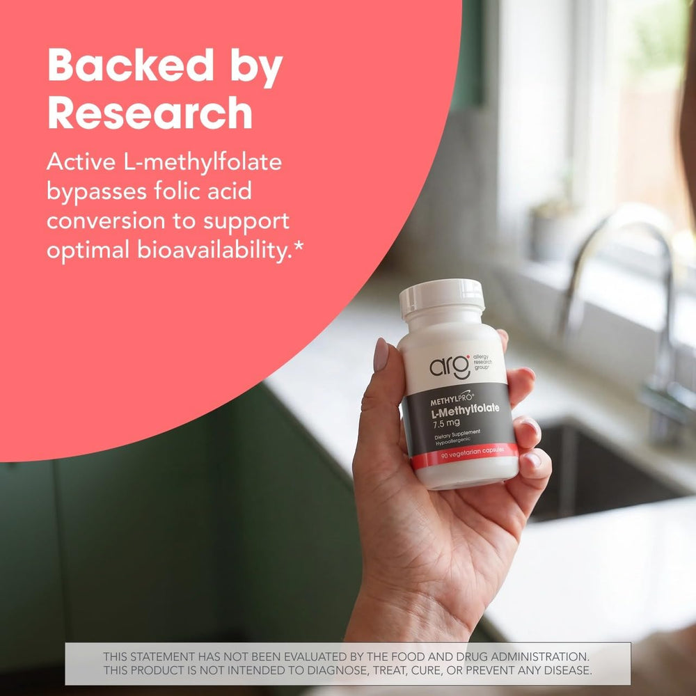 MethylPro etiqueta nutricional que muestra la concentración de 7,5 mg