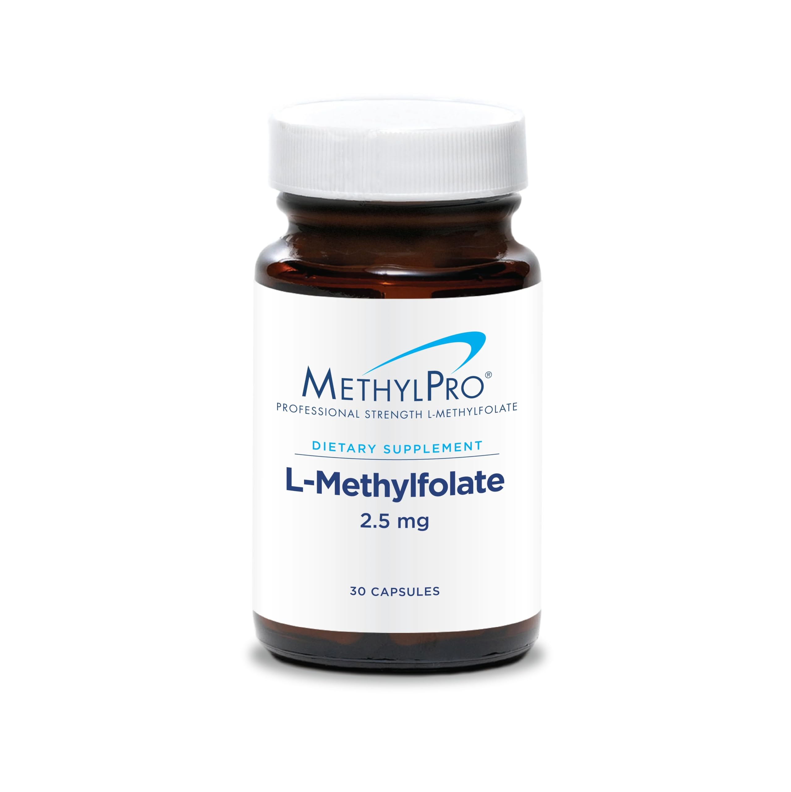 MethylPro frasco frontal mostrando etiqueta clara y dosis 2.5 mg, confianza profesional
