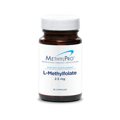 MethylPro frasco frontal mostrando etiqueta clara y dosis 2.5 mg, confianza profesional