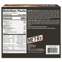 MET-Rx barrita en mano antes de entrenar, conveniente para energía inmediata
