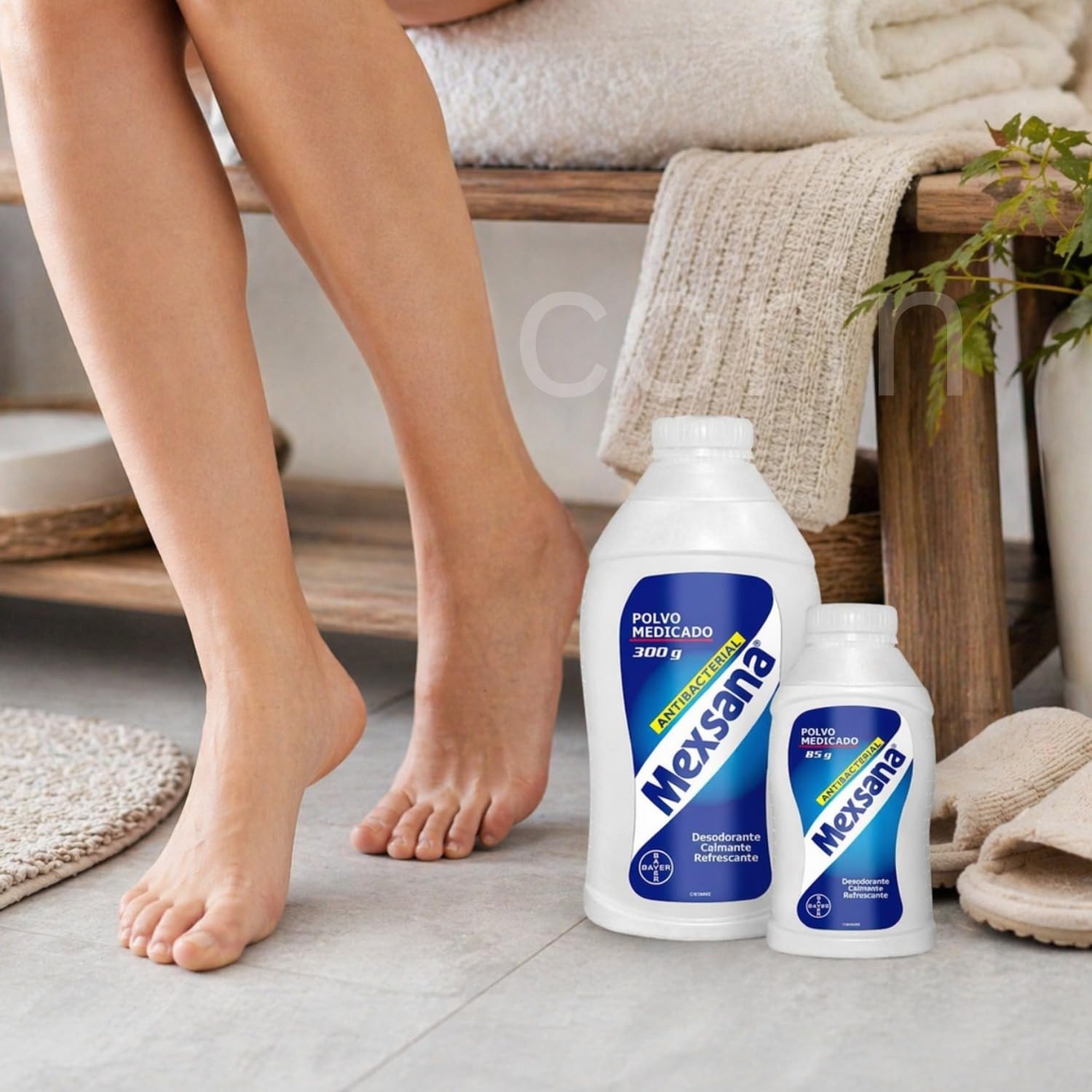 SHAEIO Mexsana textura del talco indicando alta absorción y sequedad