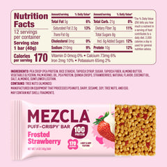 Mezcla primer plano de textura crujiente destacando el puff saludable