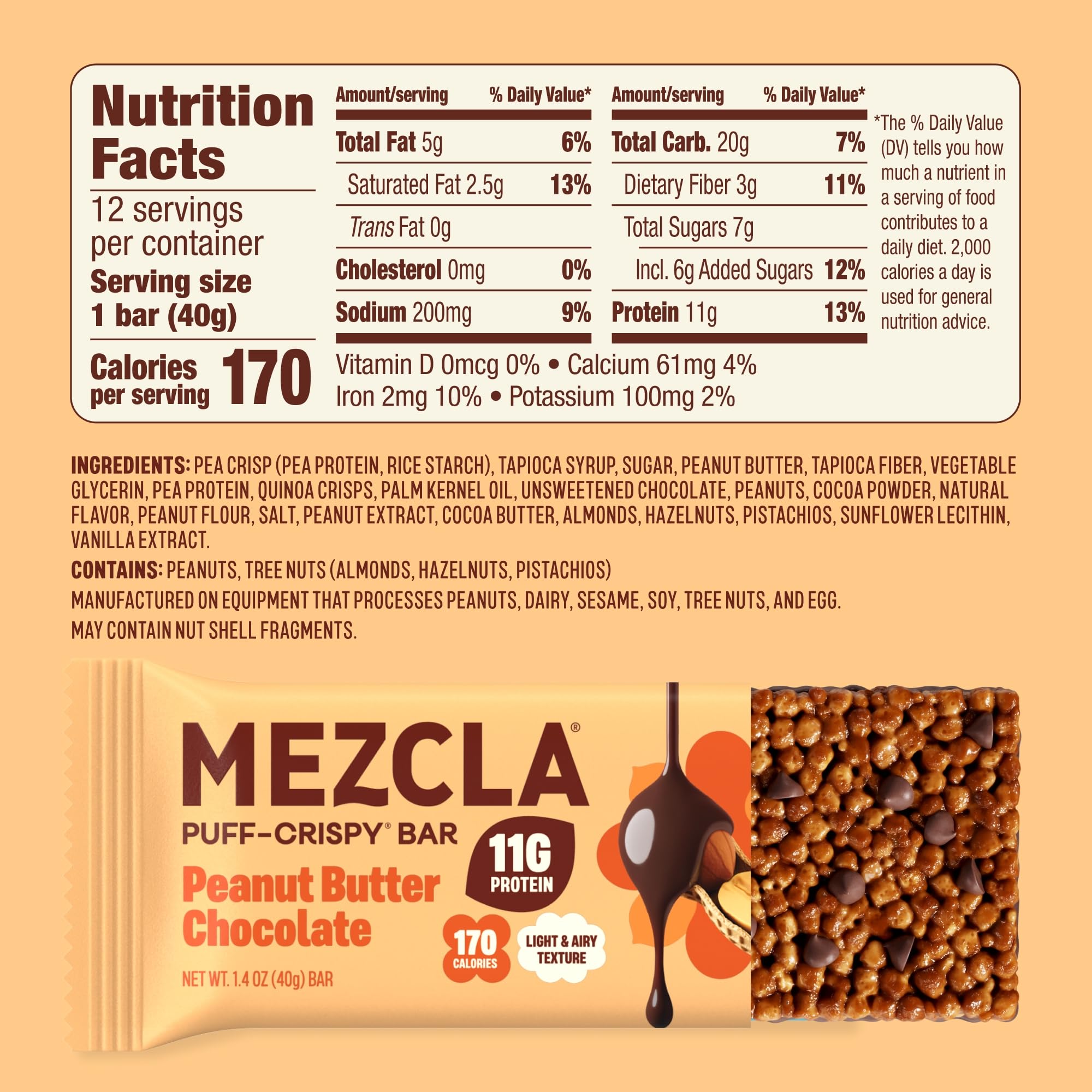 Mezcla primer plano de textura puff-crispy con crujido notable