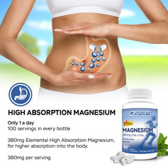 MgSport cápsula en mano indicando dosis única de 380 mg fácil de tragar