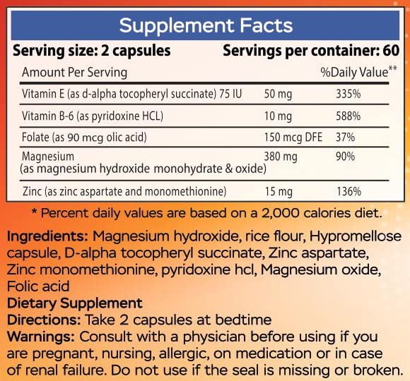 Composición cercana de vitaminas B y minerales en MgSport ZMA para soporte integral