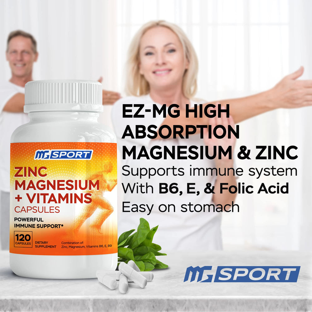 Escena nocturna con MgSport ZMA junto a equipo deportivo que sugiere recuperación eficiente