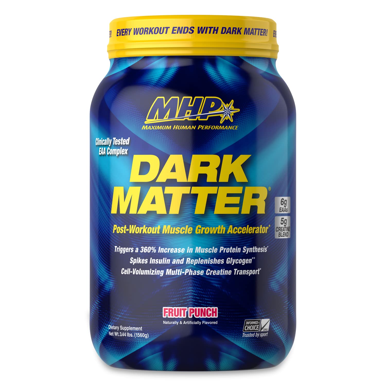 MHP Dark Matter frente del envase mostrando presentación y sabor