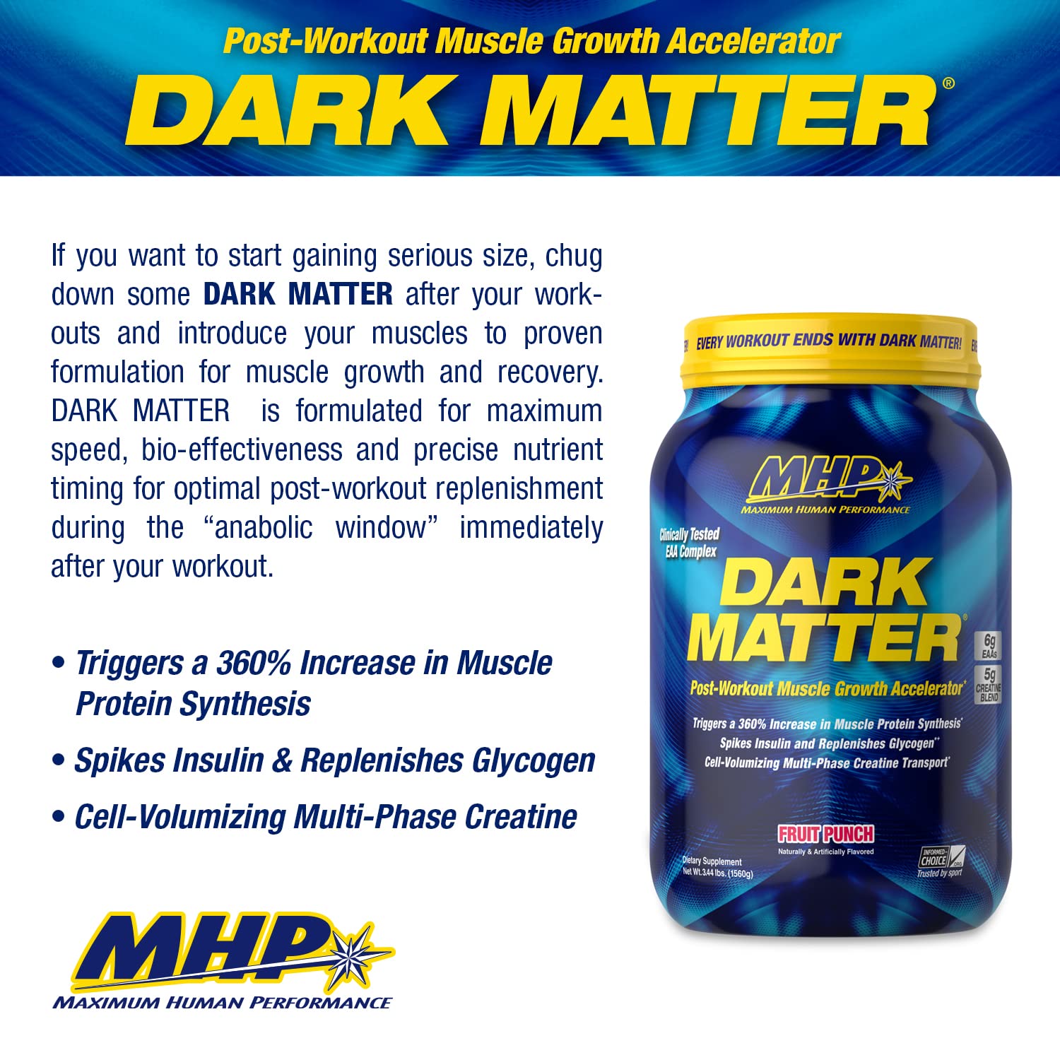 MHP Dark Matter textura de polvo en primer plano para mezcla rápida