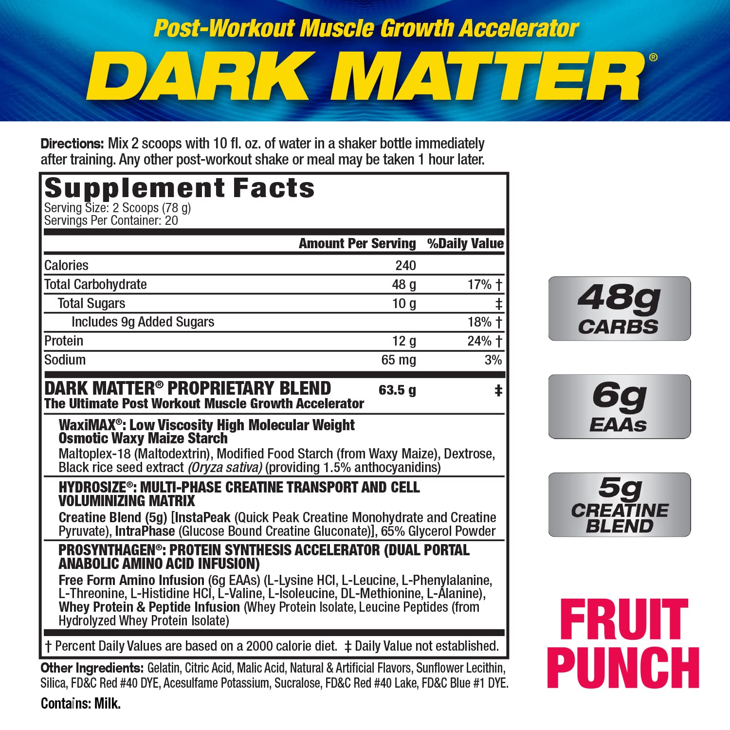 MHP Dark Matter bebida preparada en vaso listo para consumir tras ejercicio