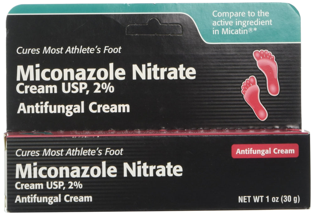 Miconazole crema frente del tubo mostrando envase y uso práctico
