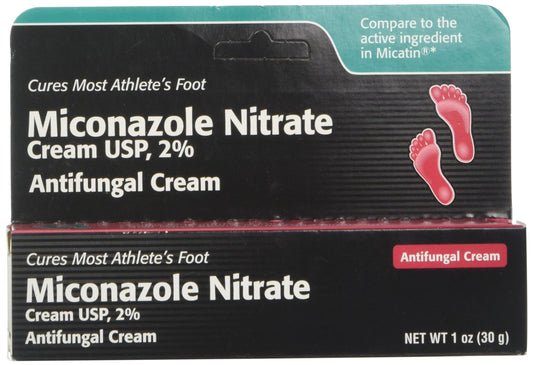 Miconazole crema frente del tubo mostrando envase y uso práctico