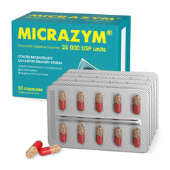 Micrazym detalle de micropellets entericados, protección ácida y liberación dirigida.