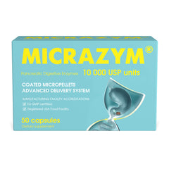 Micrazym envase frontal mostrando marca y cantidad, confianza en calidad