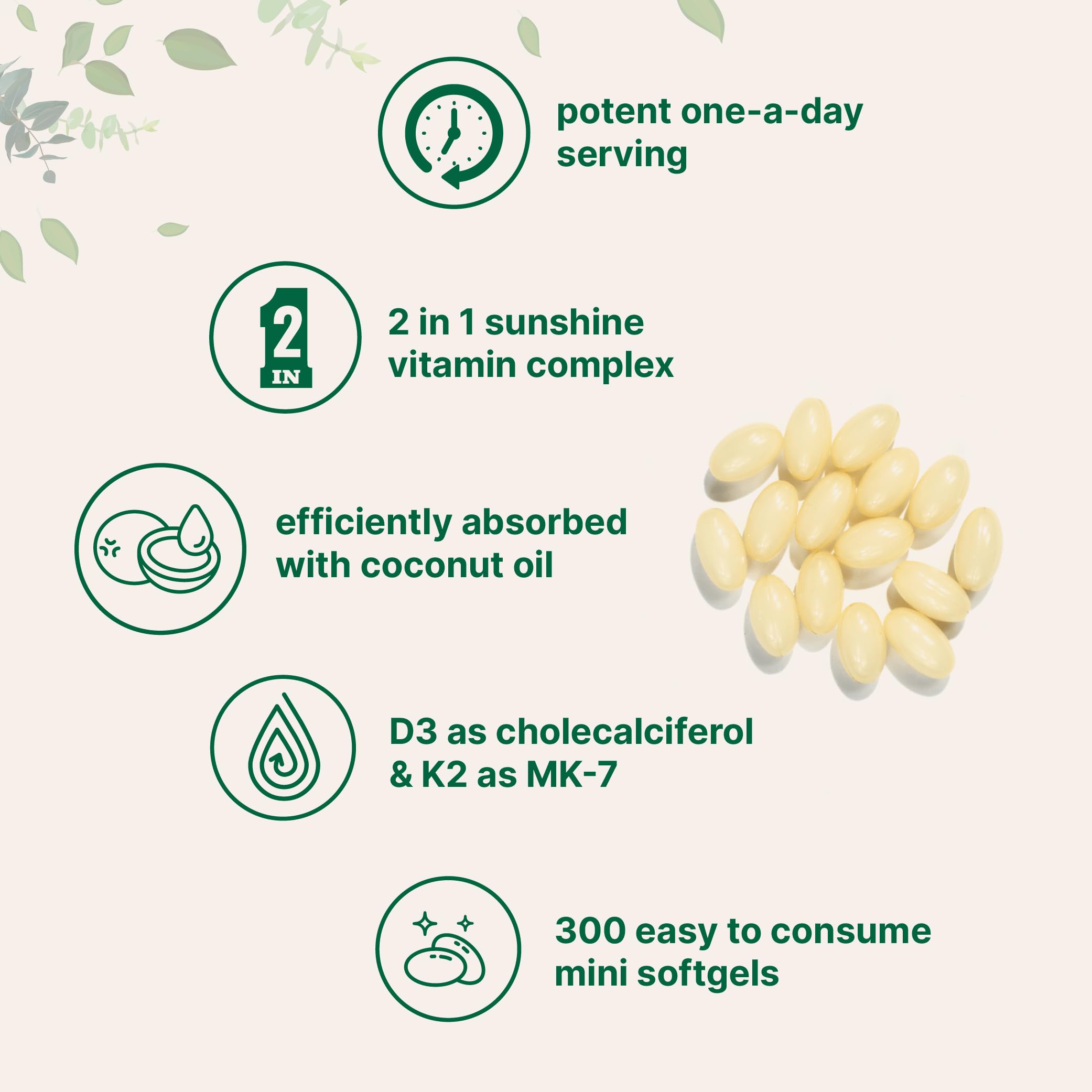 Micro Ingredients softgels junto a aceite de coco mostrando mejor absorción