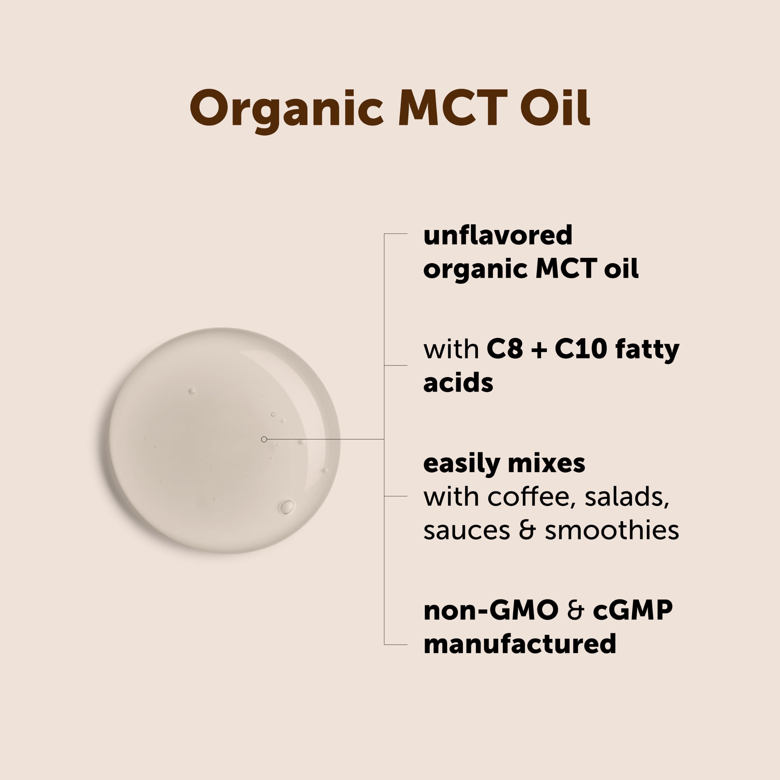 Micro Ingredients detalle del cuello y textura del aceite, fácil vertido