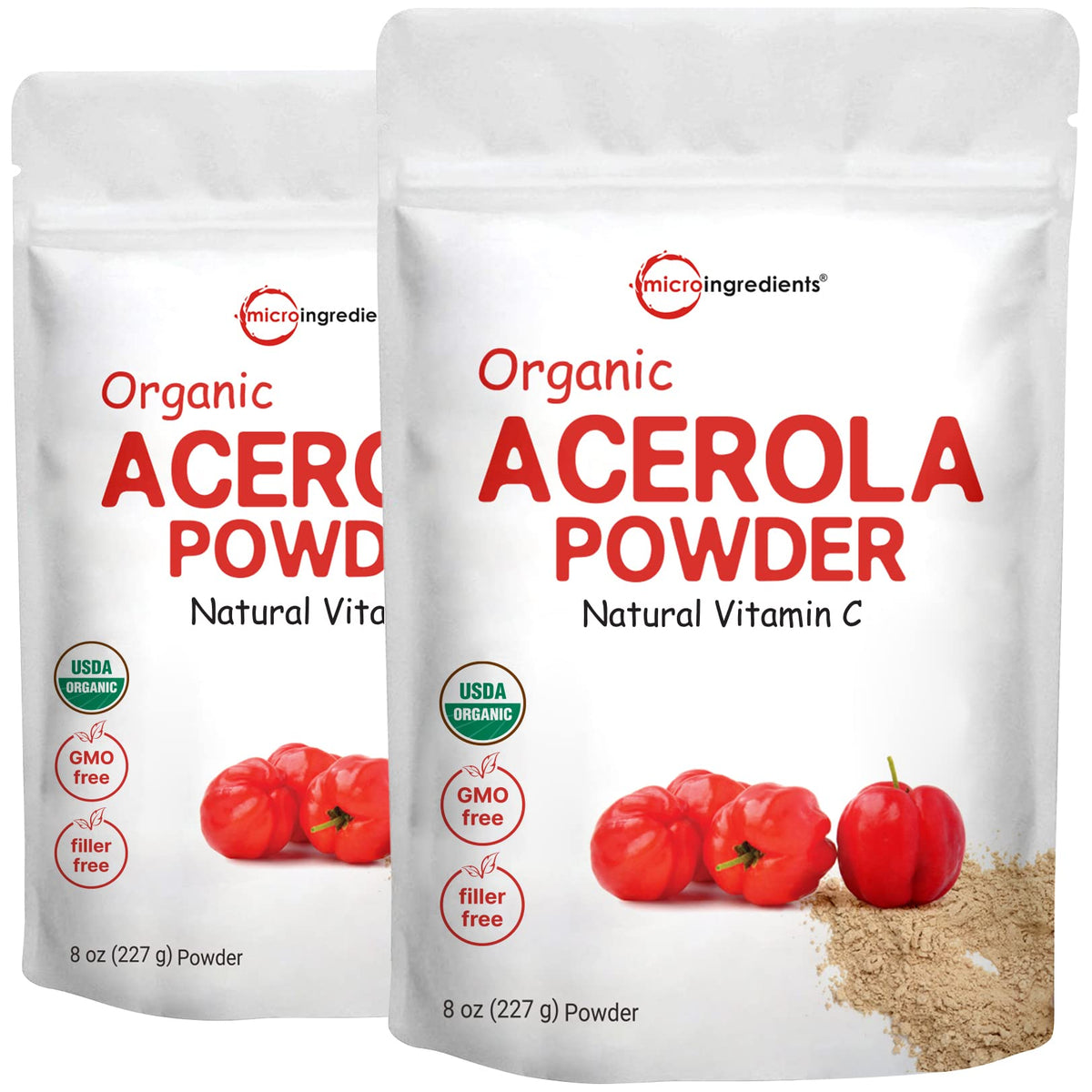 Micro Ingredients envase frontal mostrando etiqueta orgánica y beneficios