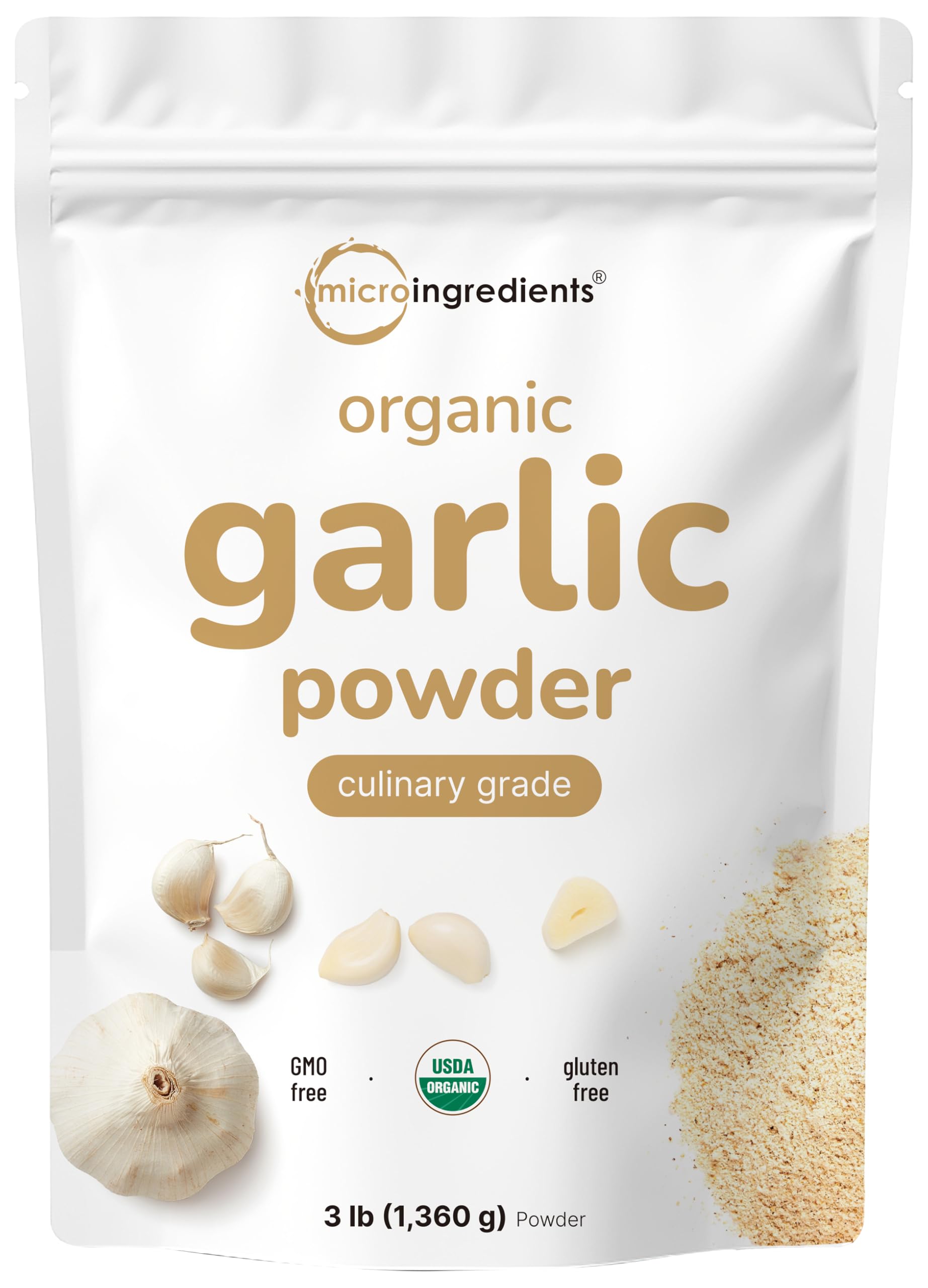 Micro Ingredients frente del empaque mostrando el saco de 3 lb y beneficio de rendimiento