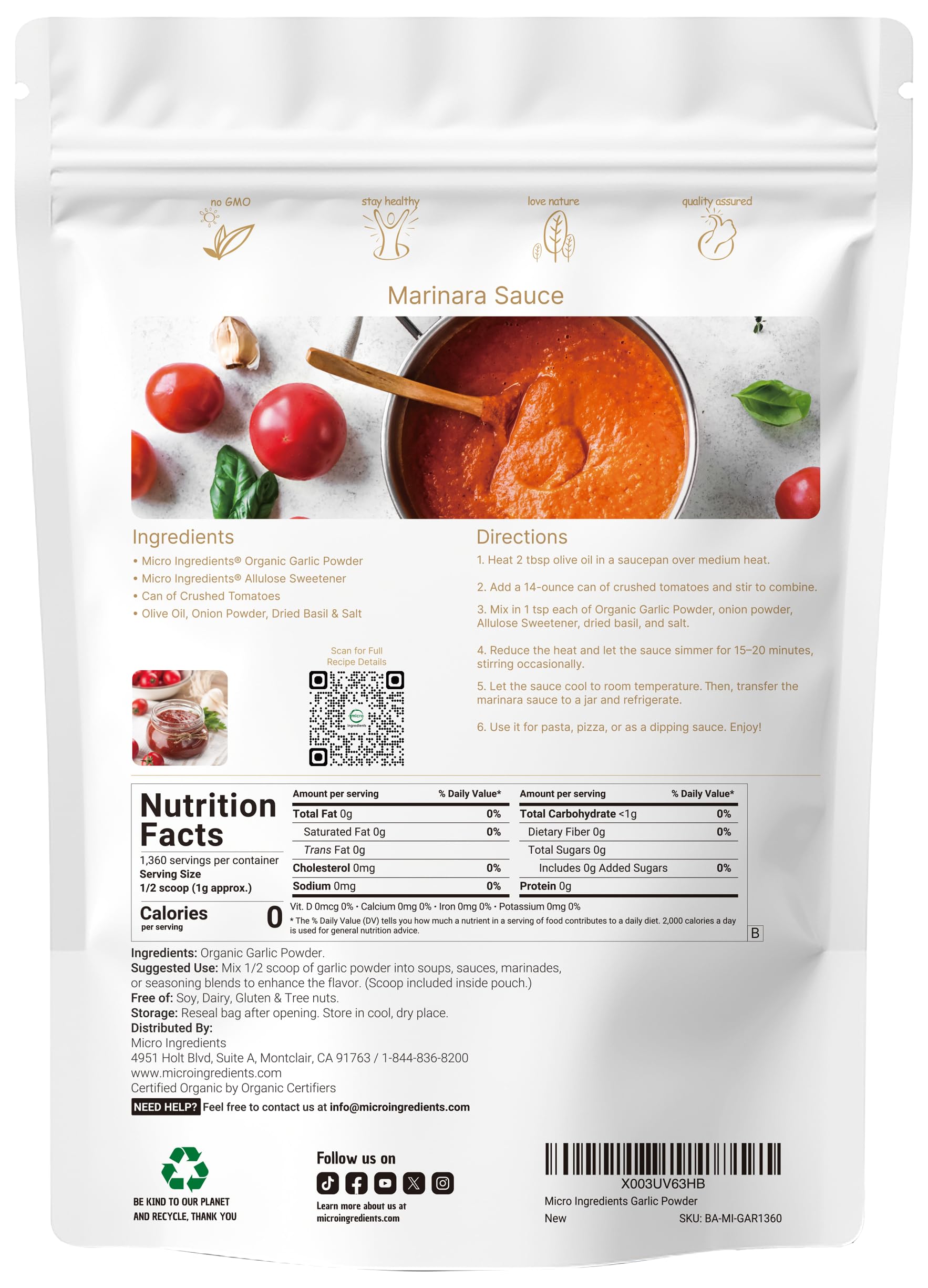 Micro Ingredients textura del polvo de ajo en primer plano que resalta sabor concentrado
