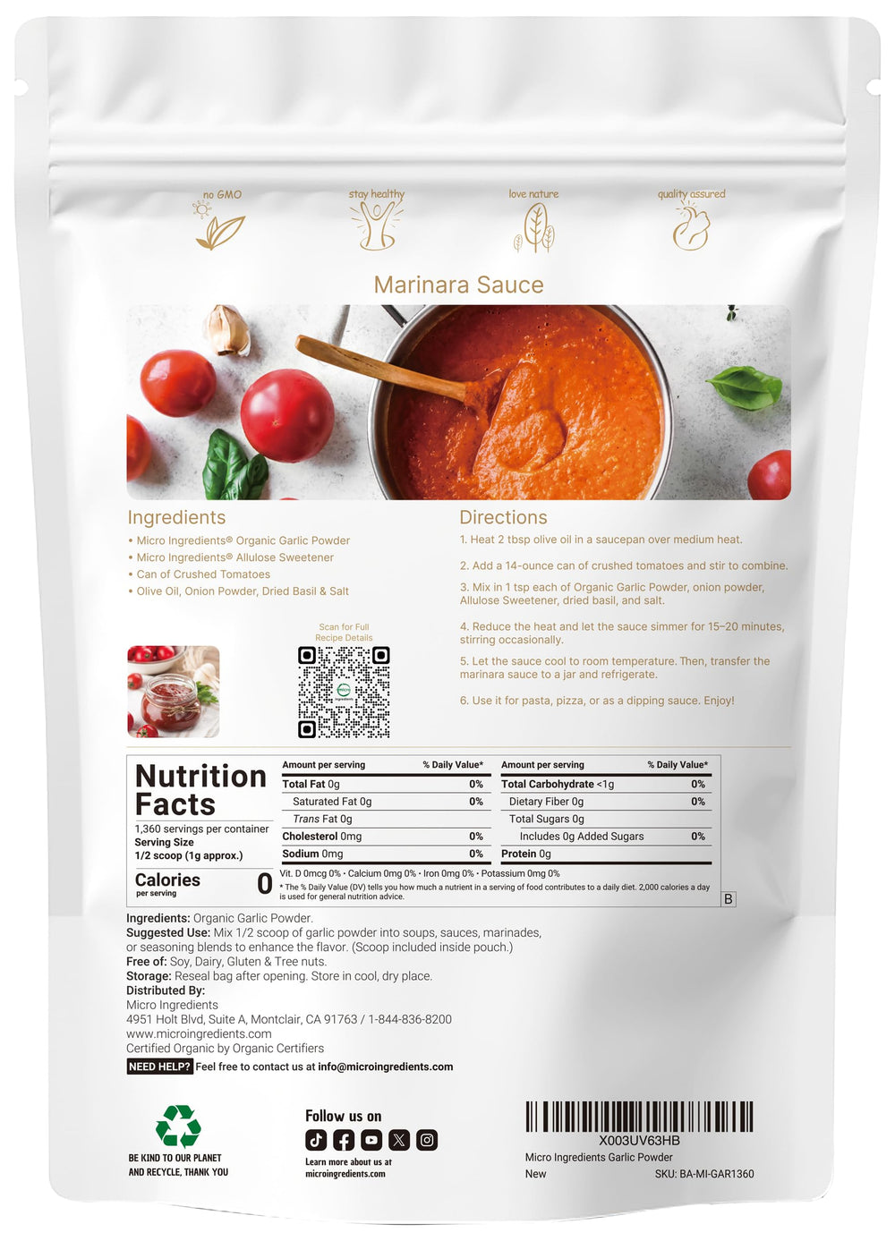 Micro Ingredients textura del polvo de ajo en primer plano que resalta sabor concentrado