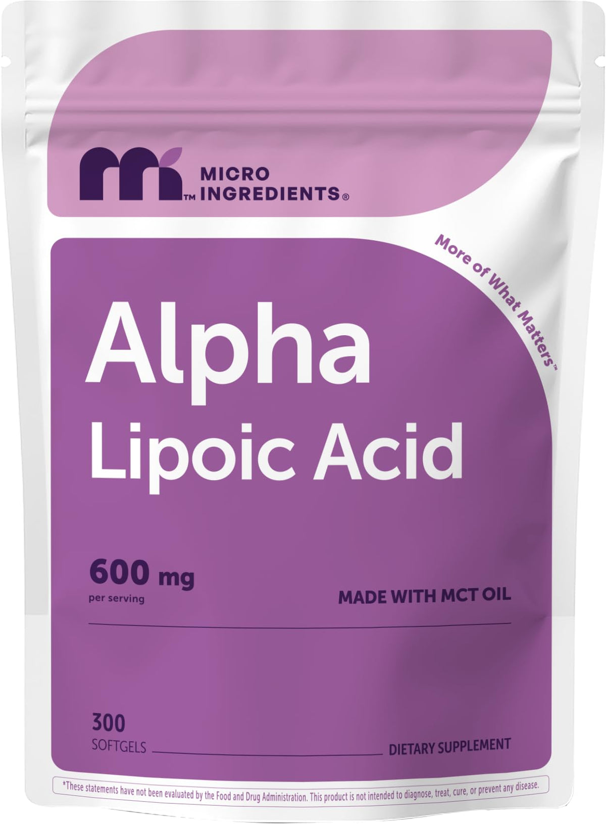 Micro Ingredients envase frontal mostrando 300 softgels y beneficios claros