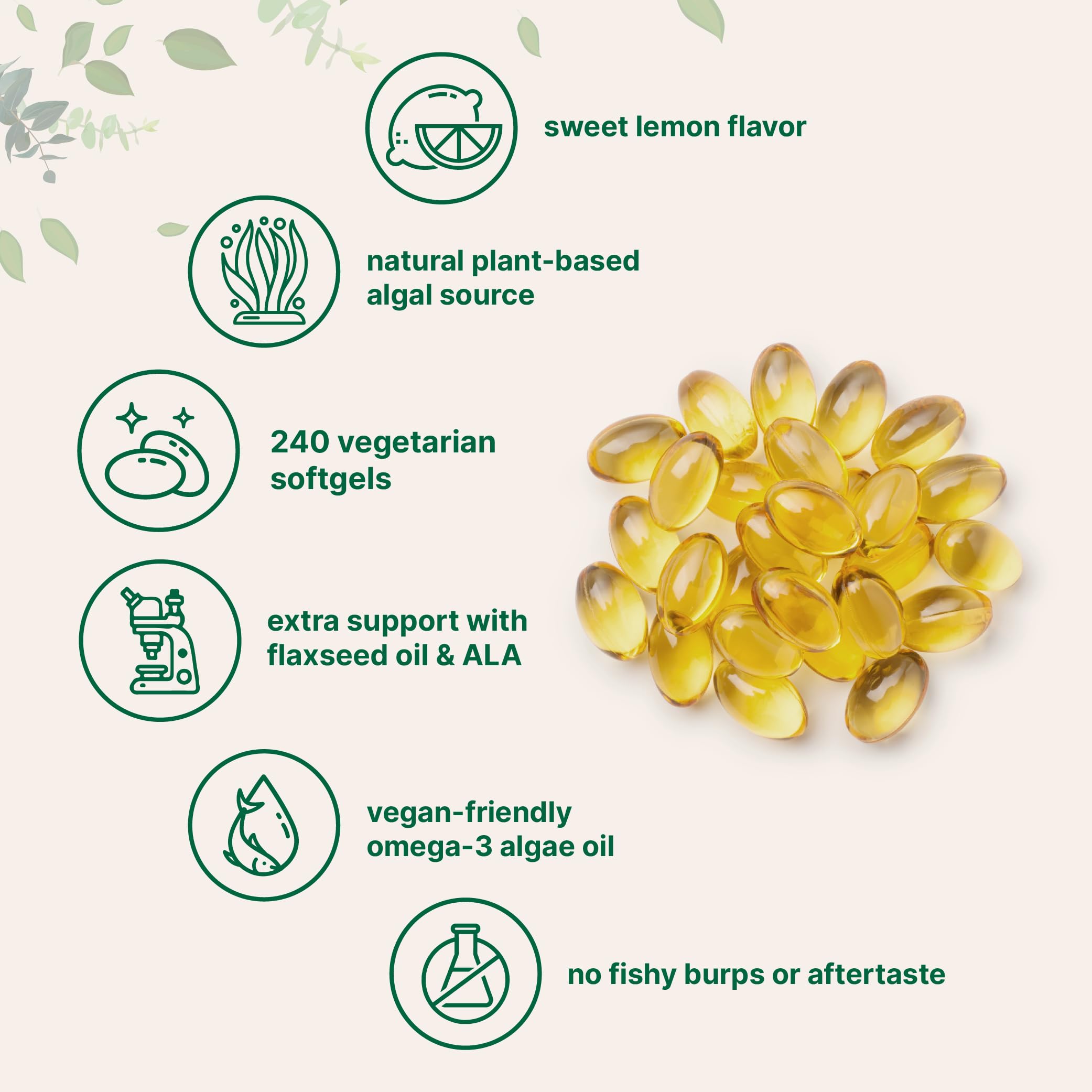 Micro Ingredients etiqueta del producto que destaca DHA, DPA y sabor limón
