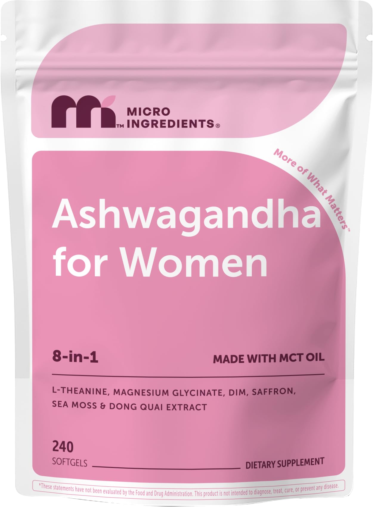 Micro Ingredients envase frontal mostrando nombre y cantidad de softgels beneficio claridad