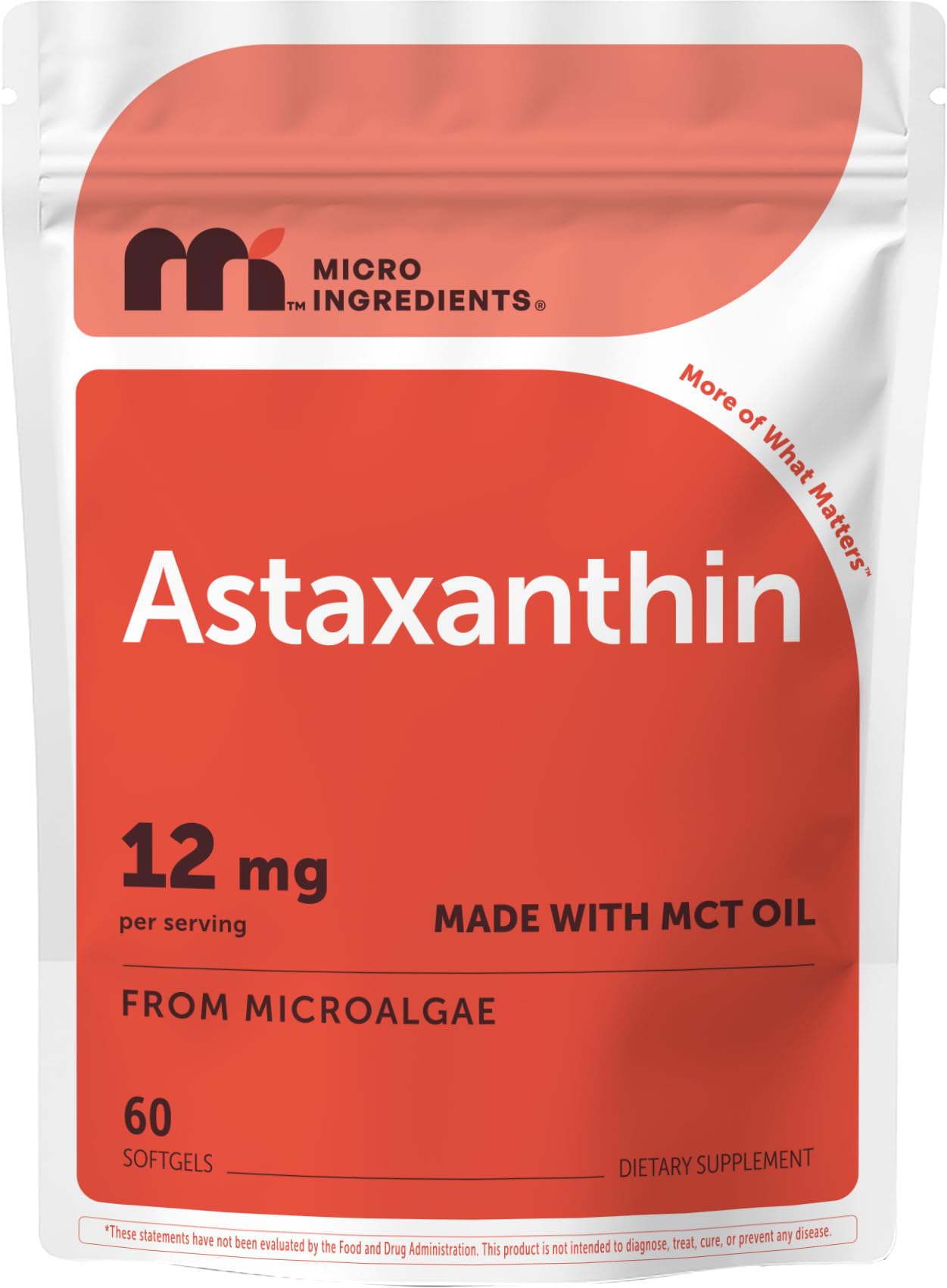 Micro Ingredients frasco frontal mostrando 60 softgels y etiqueta clara