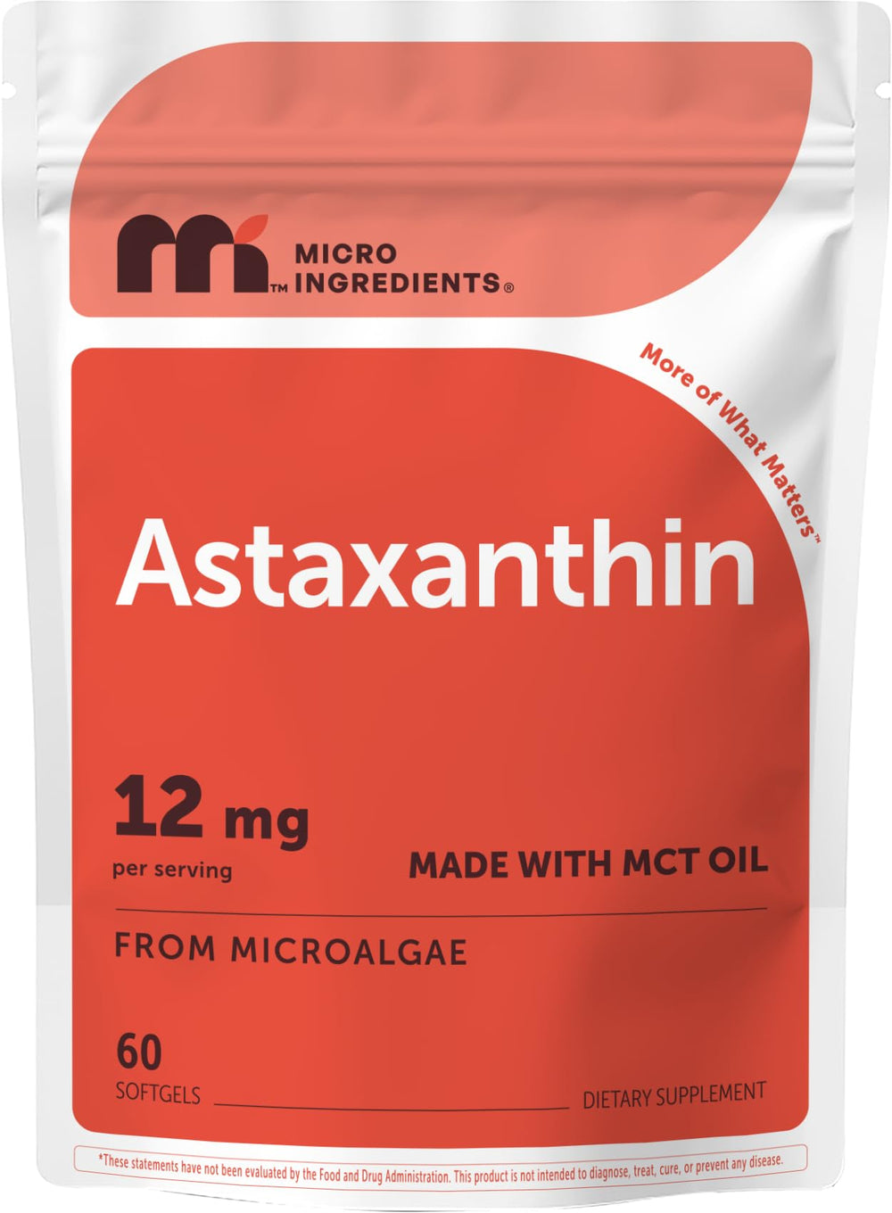 Micro Ingredients frasco frontal mostrando 60 softgels y etiqueta clara