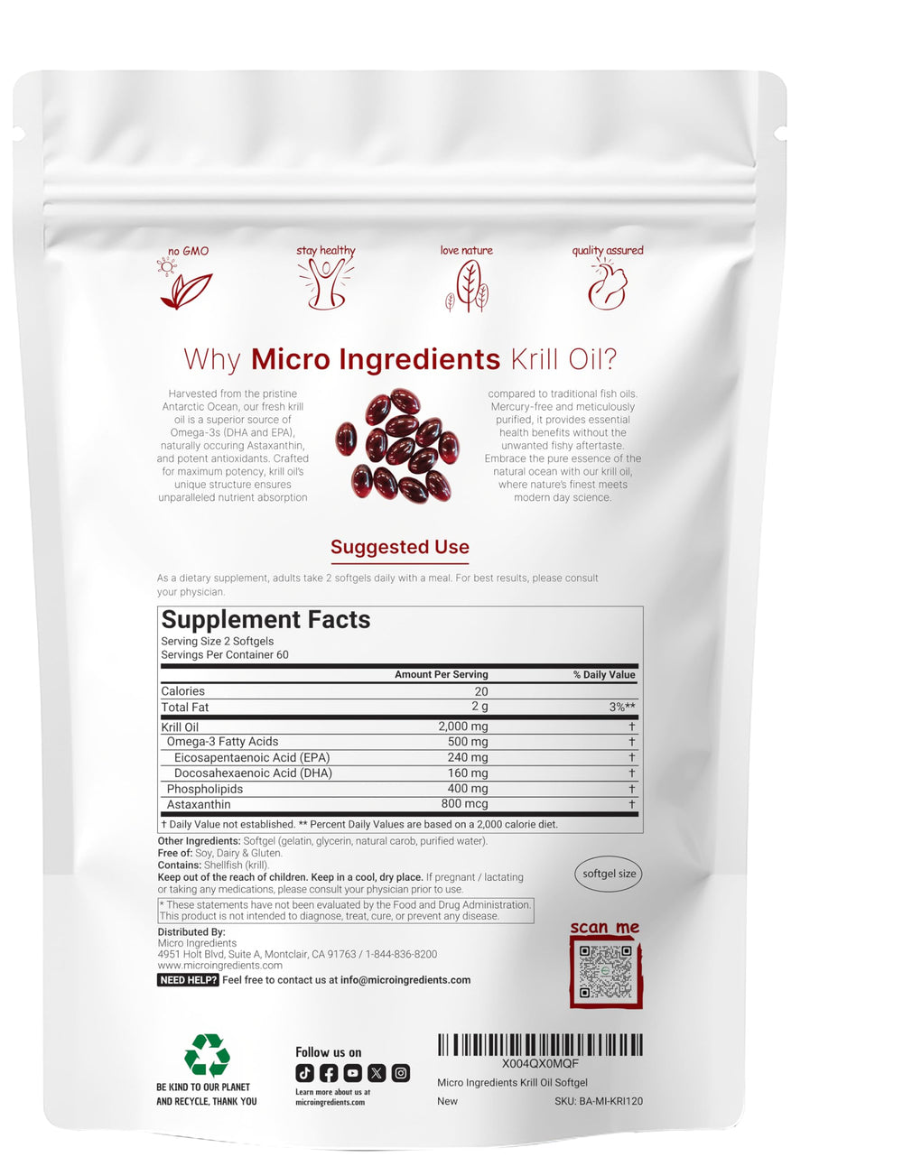 Micro Ingredients cápsula en primer plano resaltando textura y pureza
