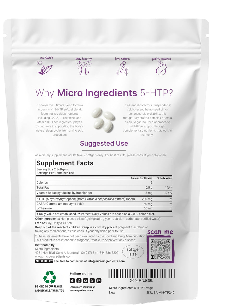 Micro Ingredients close-up de softgel mostrando textura y calidad