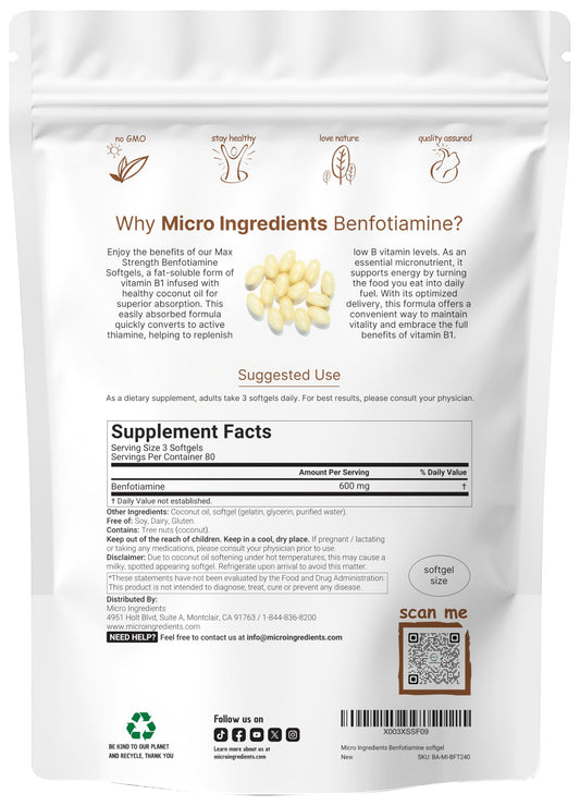 Micro Ingredients primer plano de cápsula blanda mostrando textura y tamaño