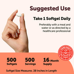 Micro Ingredients softgel en mano para comparar tamaño fácilmente