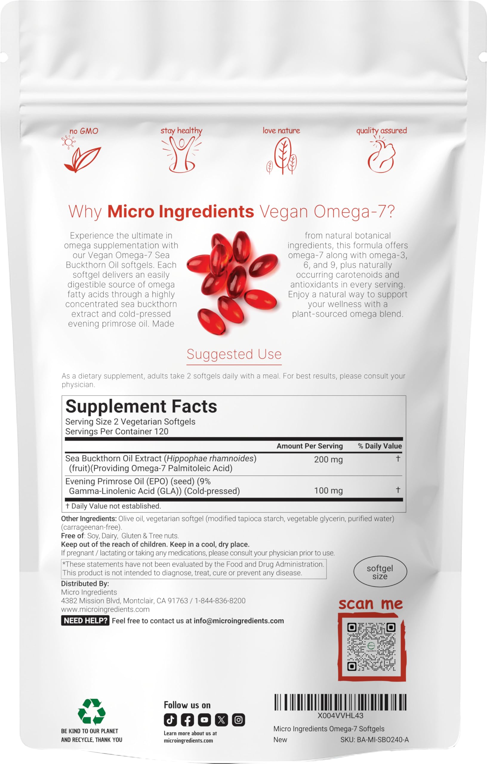 Micro Ingredients detalle de cápsula vegetal y textura fácil de tragar