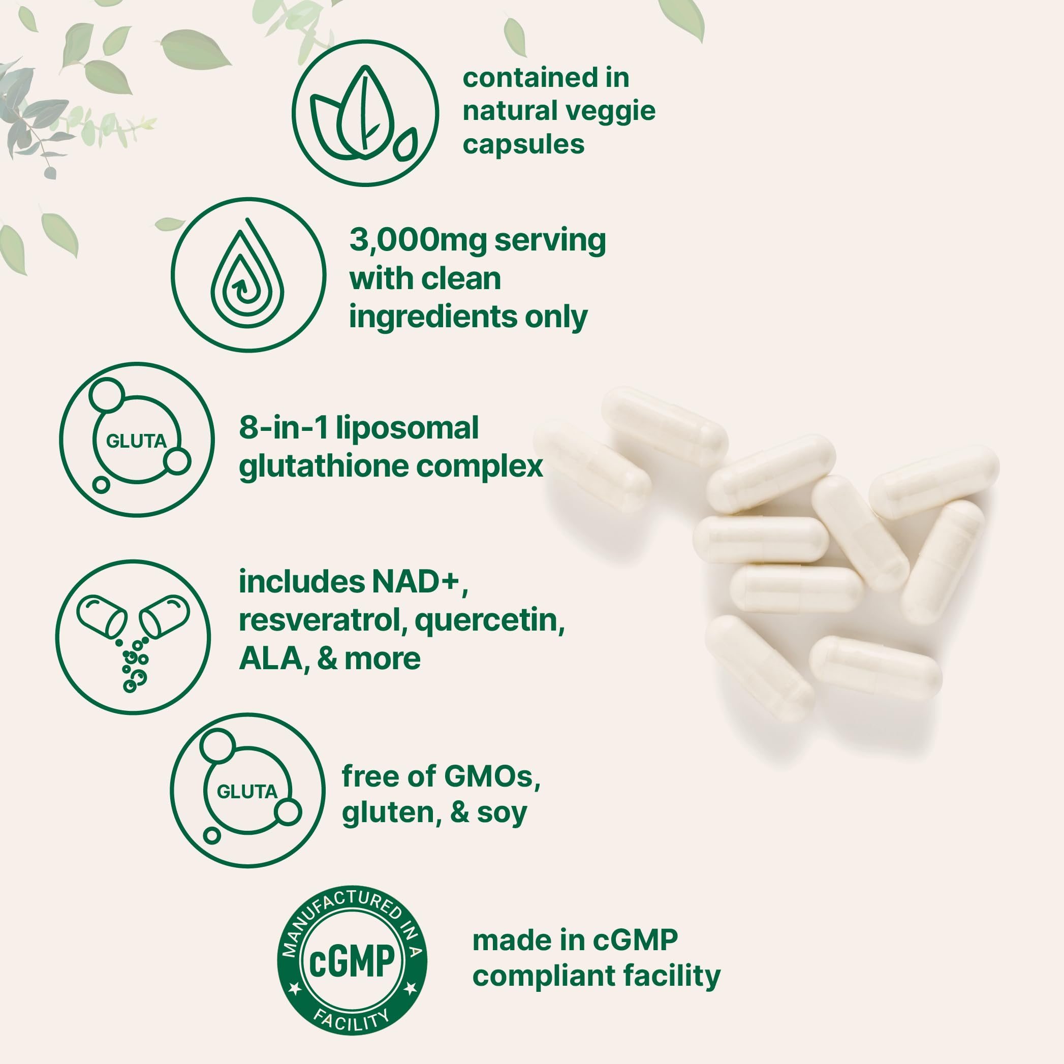 Micro Ingredients cápsulas en mano para comparar tamaño y facilidad de ingesta
