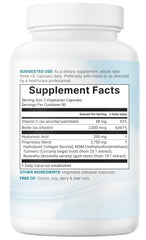 Micro Ingredients frasco abierto con cápsulas vegetales mostrando formato sin rellenos