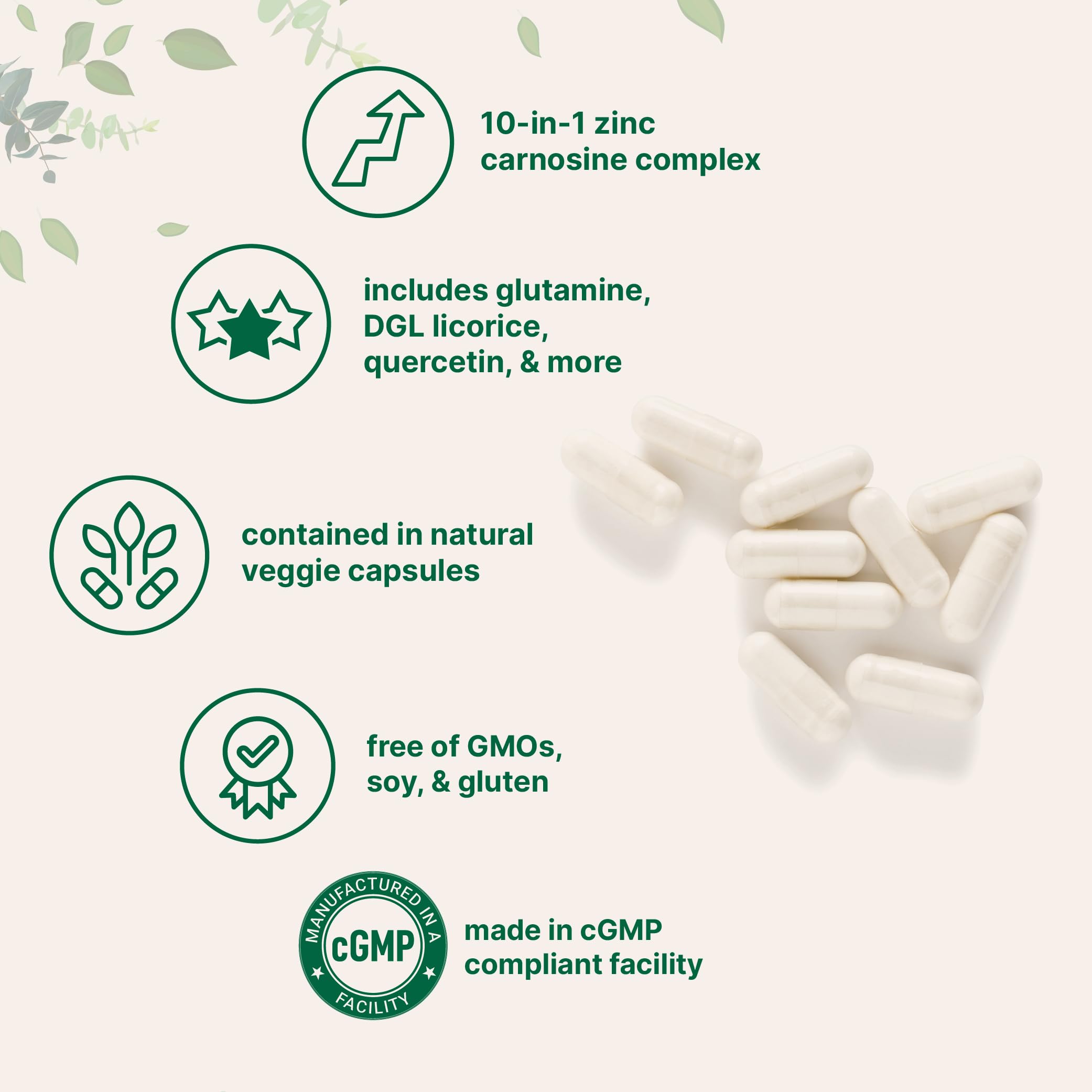 Micro Ingredients cápsulas vegetales apiladas destacando formato apto vegano