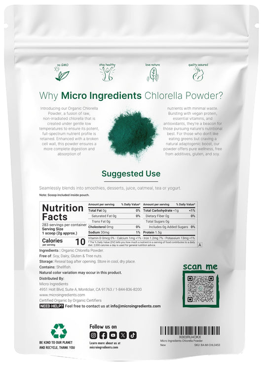 Micro Ingredients textura fina del polvo de chlorella que facilita mezcla
