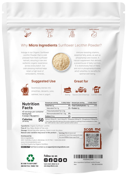 Micro Ingredients primer plano de gránulos en polvo que muestra textura fina y disolución