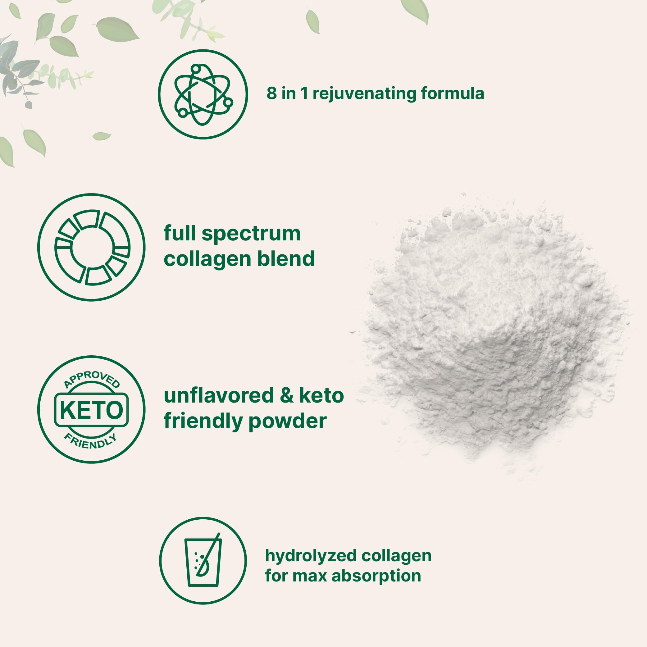 Micro Ingredients colágeno mezclado en vaso sin grumos listo para beber
