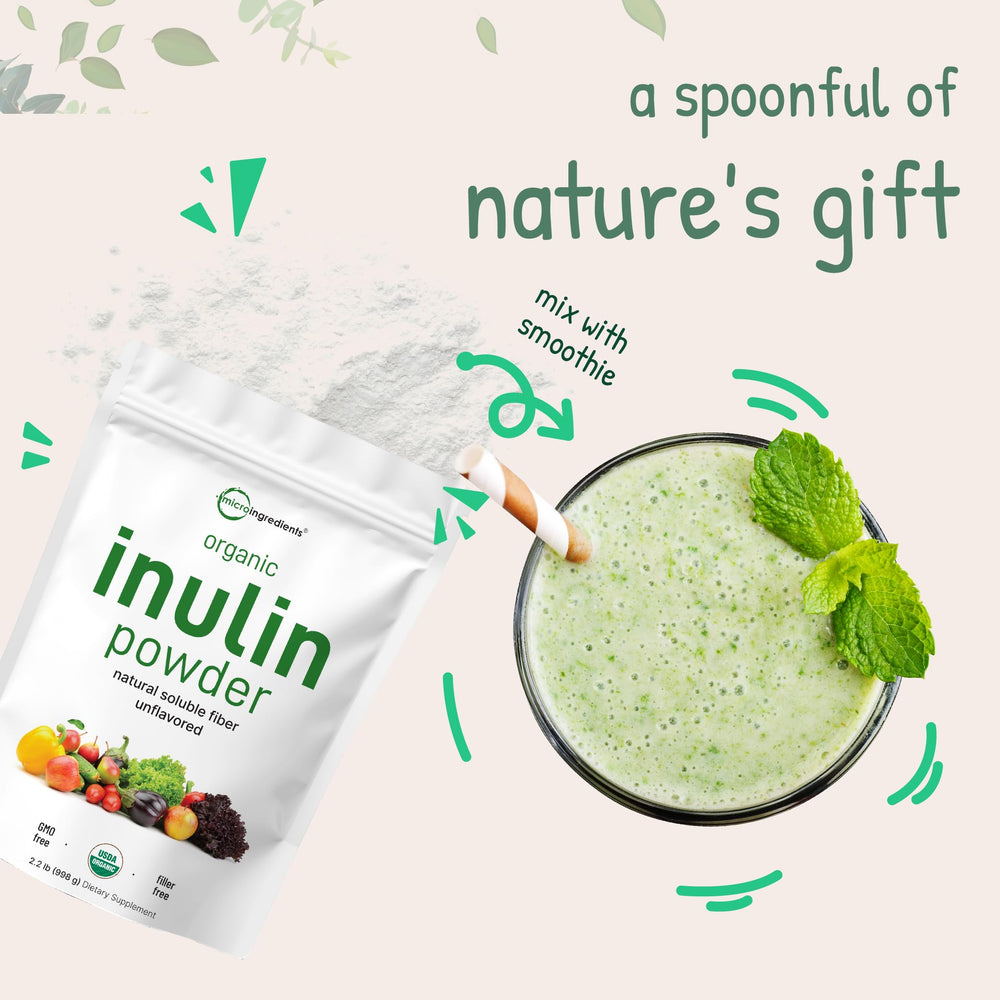 Micro Ingredients cuchara con porción frente al envase, dosificación precisa y práctica