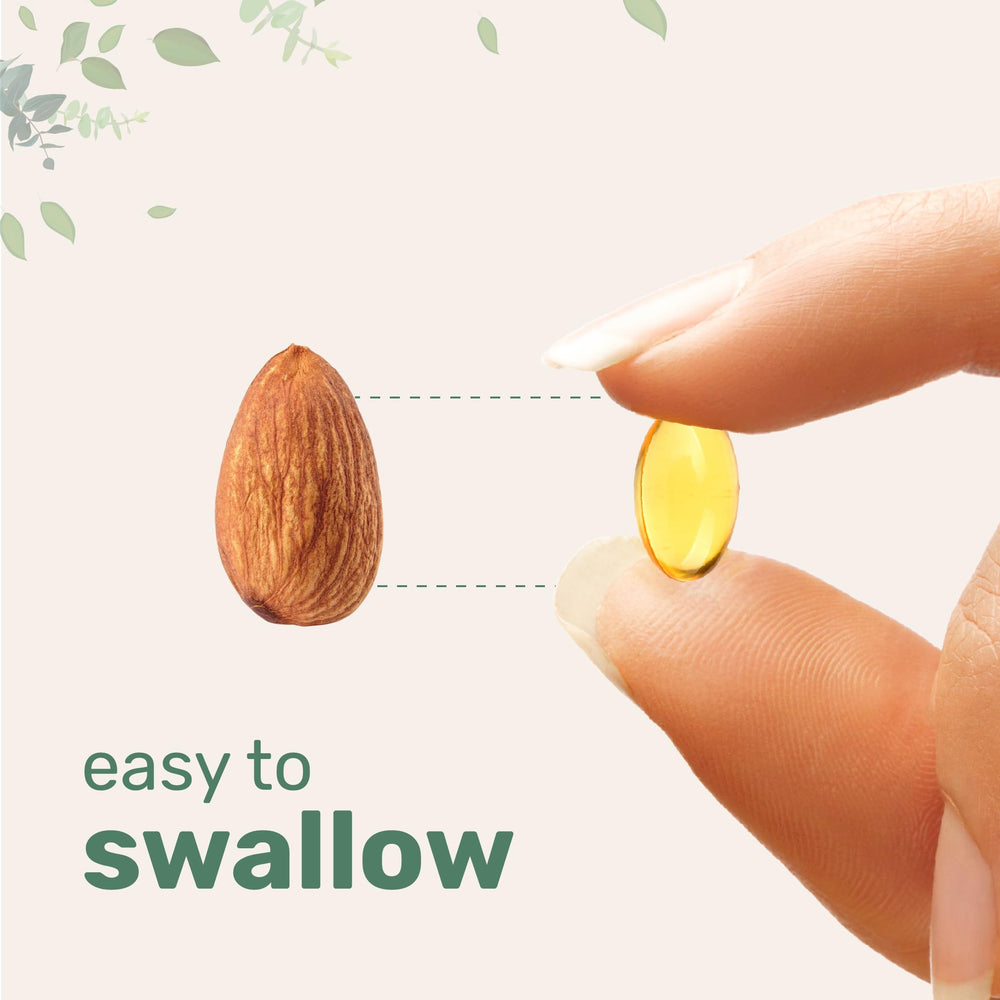Micro Ingredients softgel junto a una moneda para comparar tamaño