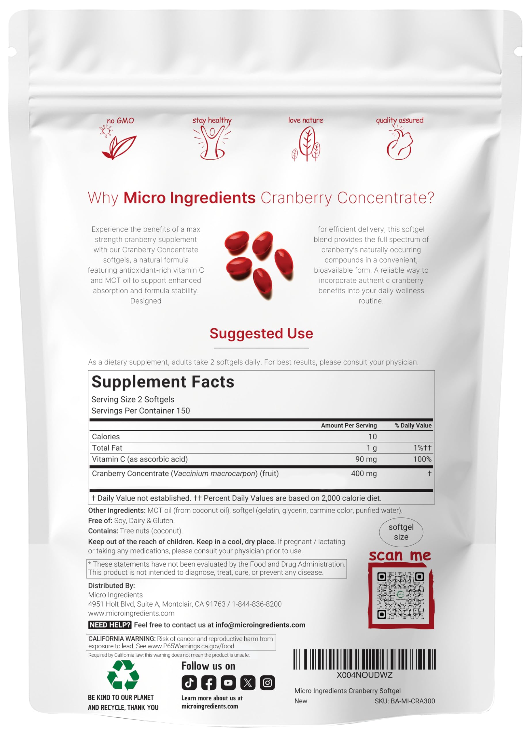 Micro Ingredients envase abierto con softgels visibles y facilidad de dosificación