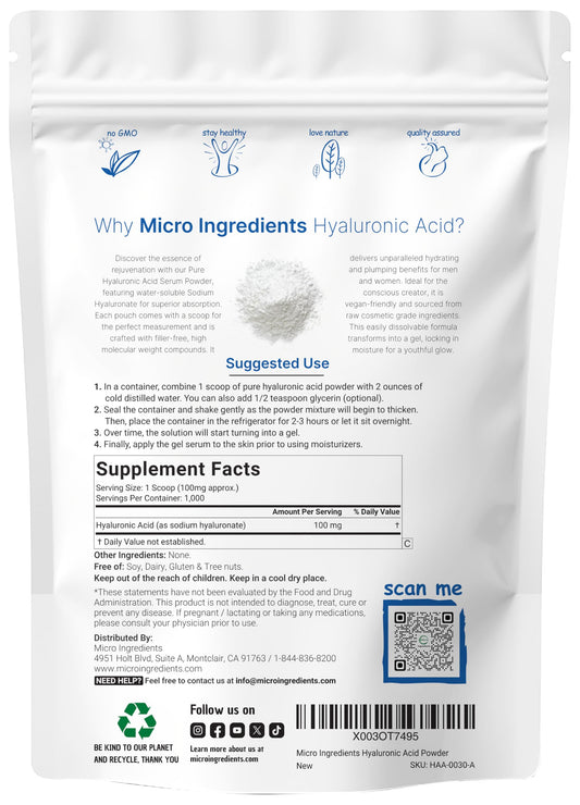 Micro Ingredients cuchara dosificadora junto al polvo, comodidad y medida precisa