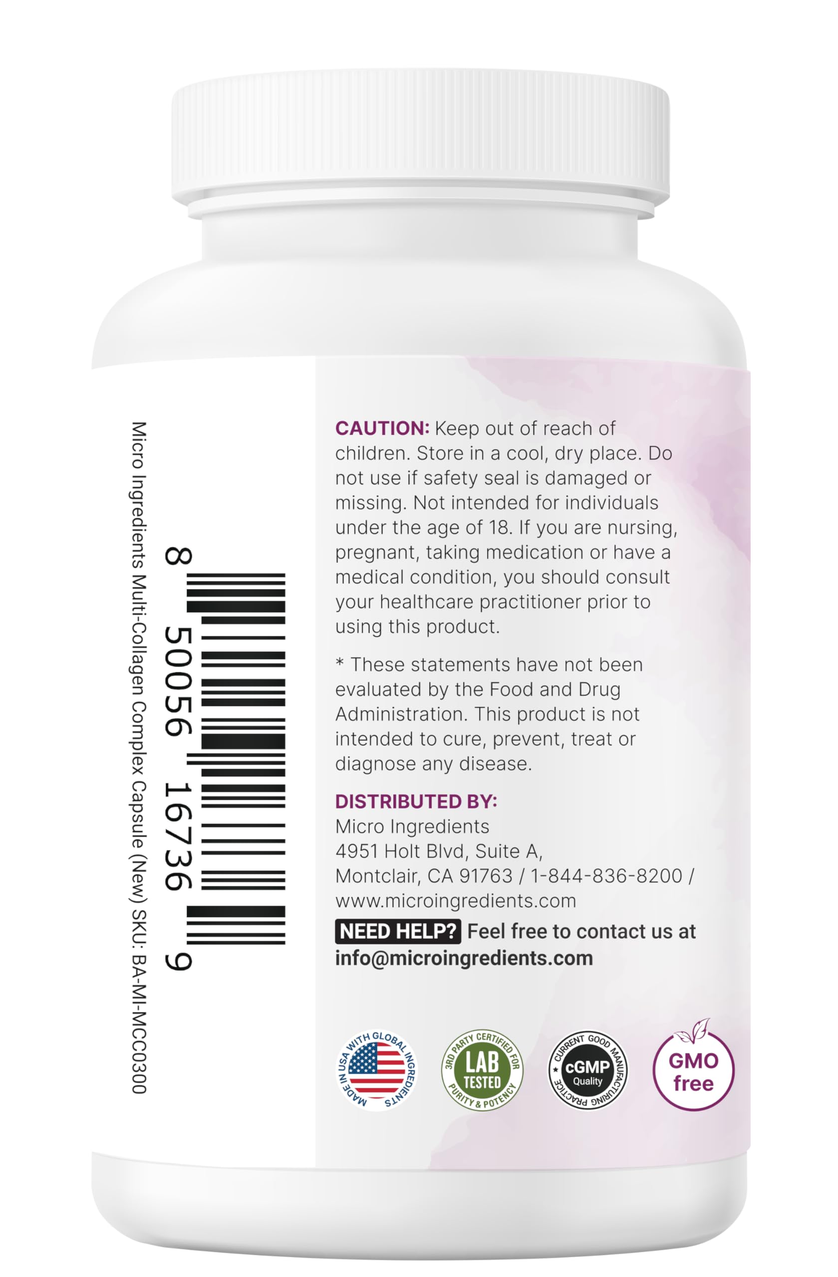 Micro Ingredients detalle de cápsula resaltando calidad y consistencia